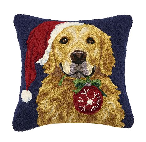 golden retriever christmas pillow|More.